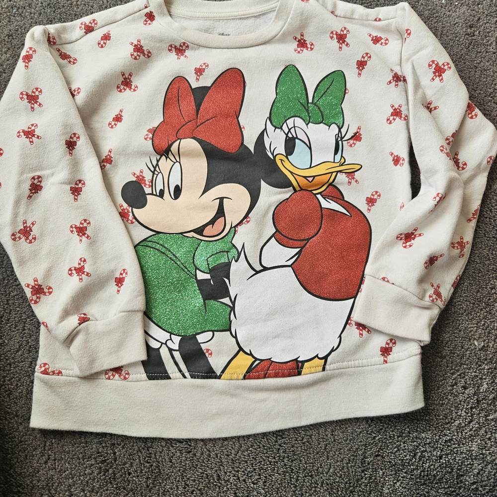 Disney Kids Minnie and Daisy White Sweatshirt